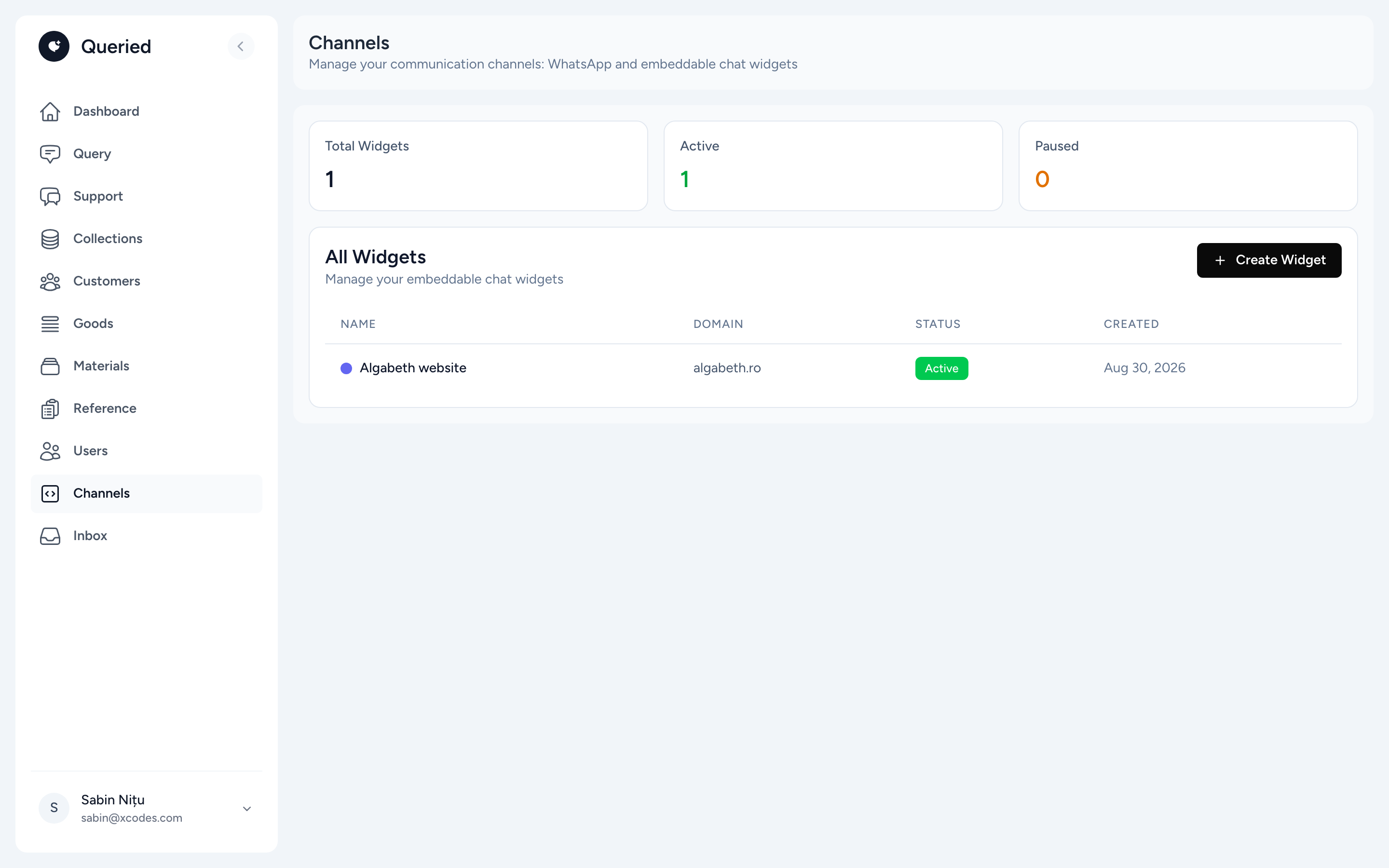 Website widget